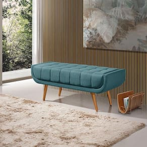 Recamier França 1,00m Com Base Madeira Linho Sofatec Verde