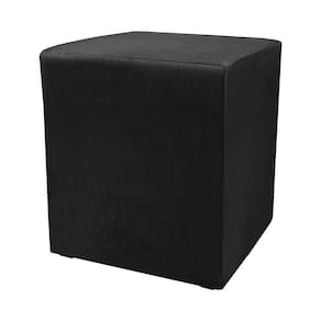 Puff Zelda Quadrado Multiuso 43x43x43cm Tecido Suede Preto