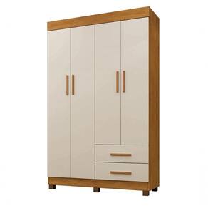 Roupeiro Copacabana New 4 Portas 2 Gavetas Benetil Cinamomo/Off White