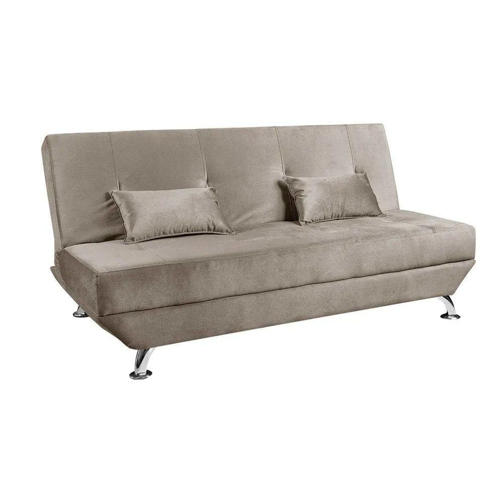 Sofá Cama Dubai 3 Lugares Veludo Turkay Shop Das Cabeceiras Marfim