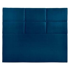 Cabeceira Estofada Milena 1,95 Veludo Shop Das Cabeceiras Azul