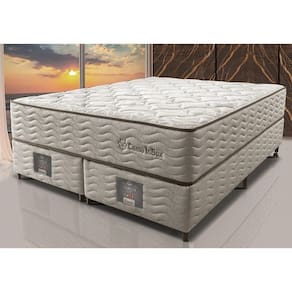 Cama Box King Colchão Euro + Box 193x203x71 Molas Ensacadas Cama Inbox Ocean Bege