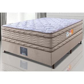 Cama Box Casal Colchão Ortopédico + Box 138x188x71 Double Face Espuma D33 Dourado