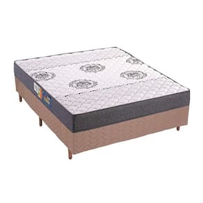Cama Box Casal: Colchão Espuma D45 Polar Pérola Clean + Base CRC Rústico Clean(138x188)