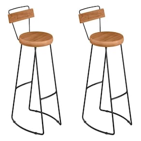 Kit 2 Banquetas Alta Astra Com Encosto Base Metálica - Pallazio