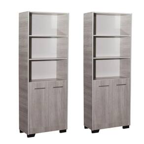 Kit 2 Estante Para Livros Livreiro Giovana Natural Com Porta