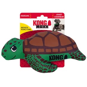 Brinquedo Kong Maxx Pelúcia Tartaruga Com Apito e Reforçada Com Dupla Camada Para Cachorro Médio