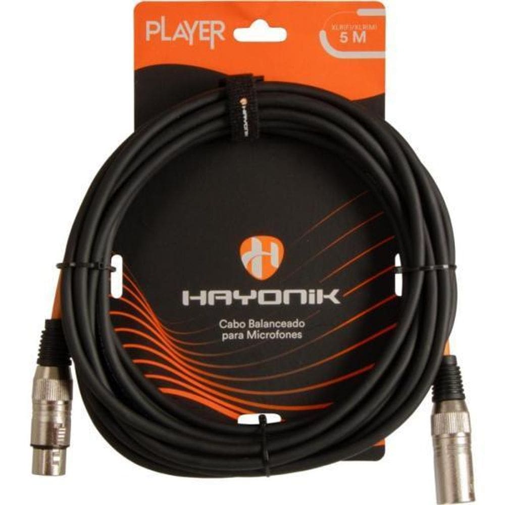 Cabo Para Microfone Player Xlr F X Xlr M 5M Preto Hayonik