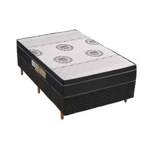 Cama Box Solteiro: Colchão Anatômico Polar D28/EP Orthoface + Base CRC Rústico Black(88x188)