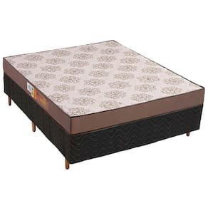 Cama Box Casal: Colchão Espuma Polar D28 Pérola + Base CRC Rústico Black(138x188)