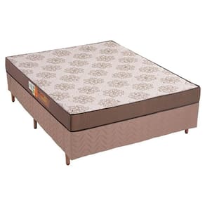 Cama Box Casal: Colchão Espuma Polar D28 Pérola + Base CRC Rústico Clean(138x188)