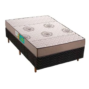 Cama Box Solteiro: Colchão Espuma D33 Polar Pérola + Base CRC Fantasy Black(88x188)