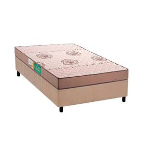 Cama Box Solteiro: Colchão Espuma D33 Polar Pérola + Base CRC Rústico Clean(88x188)