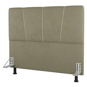 Cabeceira Cama Box Solteiro Amber 90cm Estofada Sintético Bege - Abmaza