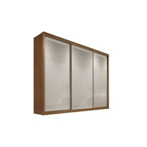 Guarda Roupa Casal 3 Portas de Correr e 4 Gavetas Diamond/Londres Freijo Cumaru c/ Fendi - Novo Horizonte