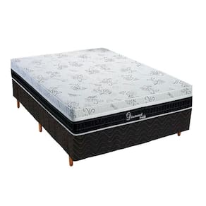 Cama Box Casal: Colchão Molas Polar Superlastic Diamond + Base CRC Rústico Black(138x188)