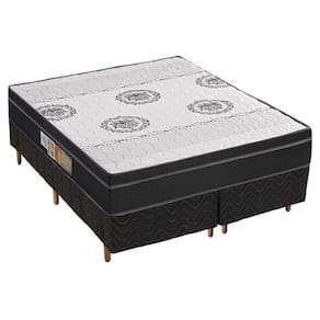 Cama Box Queen: Colchão Ortopédico Polar D28/EP Orthoface + Base CRC Rústico Black(158x198)