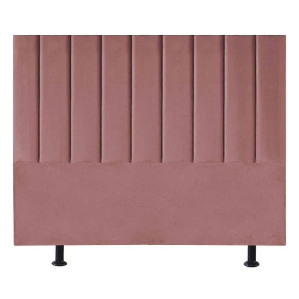 Cabeceira Estofada Cama Box King 195 Cm Mavie Suede Rosê