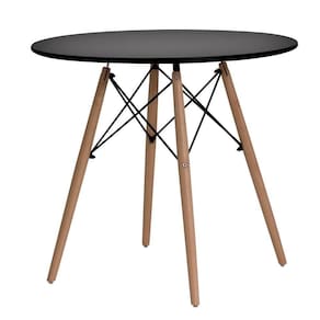 Mesa Redonda De Jantar Para 6 Lugares Charles Eames Eiffel 110cm Preto