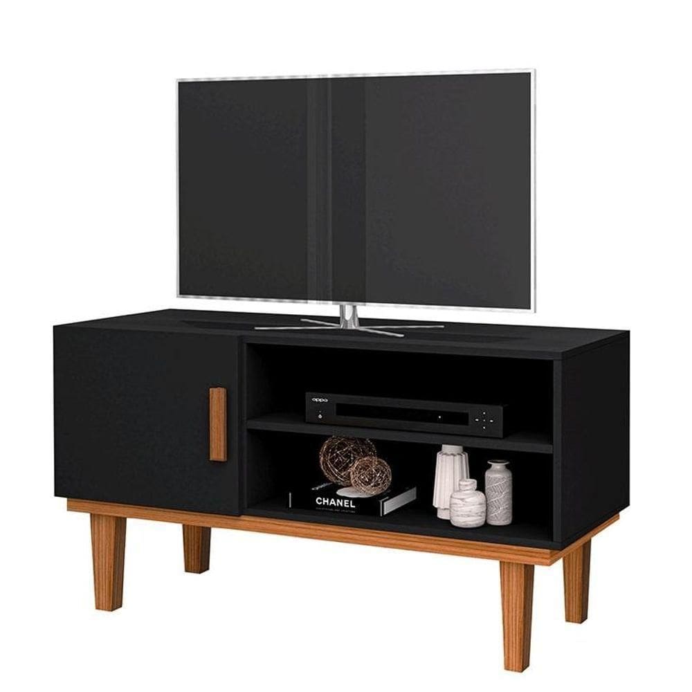 Rack Denver Sala Tv Até 42 Polegadas Preto/canela Preto/canela
