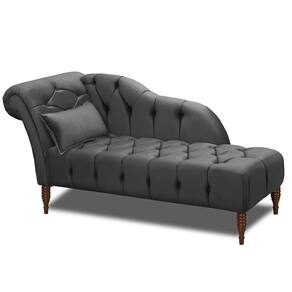 Chaise Longue Divã Montreal 160cm Veludo Shop Das Cabeceiras Chumbo