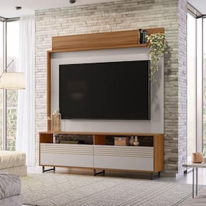 Estante Home Para Tv Até 65 Polegadas 2 Portas Espanha Notável Freijó/off-white