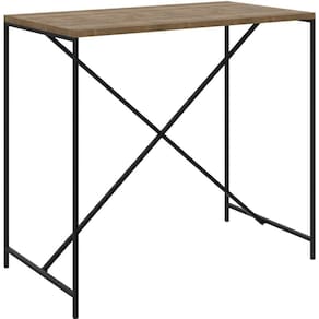 Mesa Industrial Steel Quadra Artesano 110 Cm (largura) Em Mdp Vermont Estrutura Aço Preto Fosco