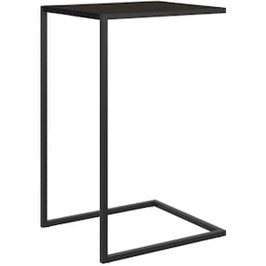 Mesa Lateral Retangular Artesano 64 Cm (altura) Em Mdp Preto Estrutura Metálica Em Aço Prato
