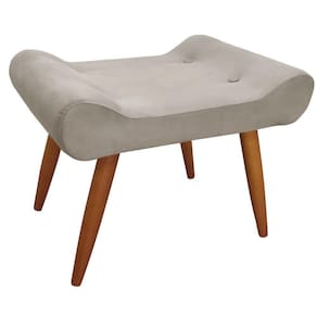 Puff Decorativo Lara Veludo - Star Confort Bege Marfim