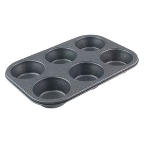 Forma para 6 Cupcakes Mimo ASS23378 Retangular Aço Carbono Preto