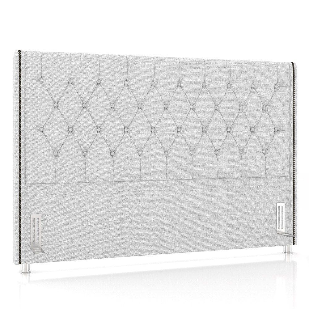 Cabeceira Cama Box Casal King 195cm Florenza P02 Linho Cinza Claro - Mpozenato