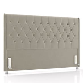 Cabeceira Cama Box Casal 140cm Florenza P02 Veludo Bege - Mpozenato