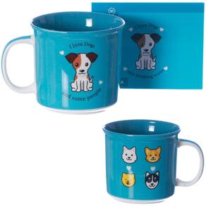 Caneca I Love Dogs Cachorro Cachorrinho Cerâmica 350ml + Caixa Presente