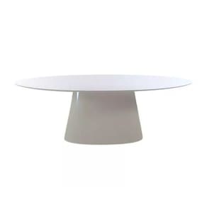 Mesa De Jantar Cone Oval 244x137 Cm Laqueada Cores Branco