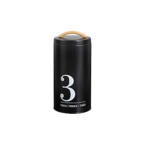 Porta Mantimentos Pote Preto Lata Tampa Hermetica 1750ml Yoi