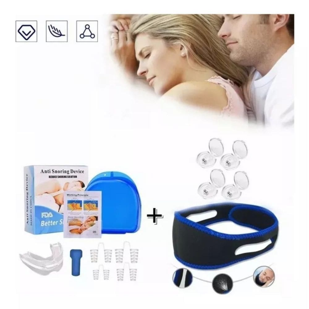 Conjunto anti-ronco, pacote com 10 protetores dentários de silicone e clipe nasal