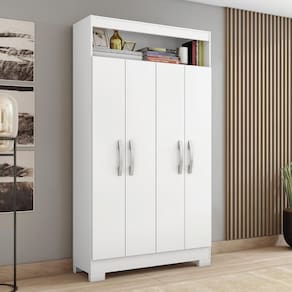 Armário Multiuso 93cm 4 Portas 1 Nicho Tóquio Notável Branco