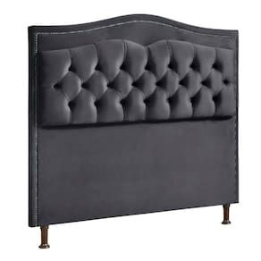 Cabeceira Estofada Holanda 1,60 2.0 Queen Veludo Speciale Home Cinza Chumbo