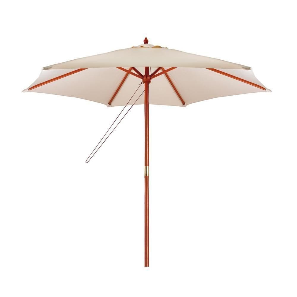 Ombrelone Em Madeira Jardim Piscina Praia 2,4 M Mor Cor:bege Bege
