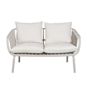 Sofá 2 Lugares Noronha Seiva Fratini 123 Cm (largura) Base Aço Assento Polipropileno Estofado Nude