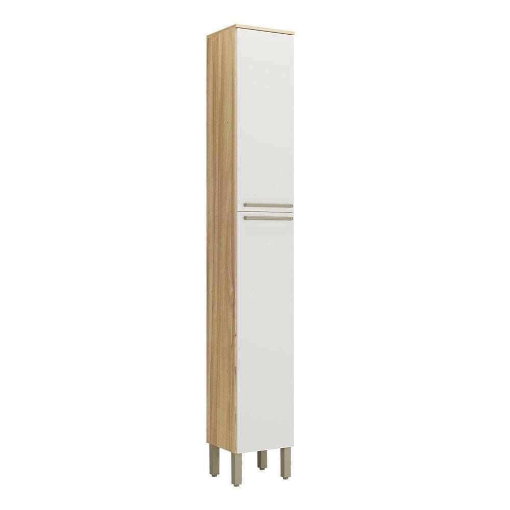 Paneleiro Simples Para Cozinha Com 2 Portas 100% Mdf Napoli Prime Rio Doce Amendoa-off White