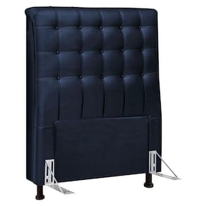 Cabeceira Cama Box Solteiro Ciara 90cm Botonê Com Frame Suede Azul Marinho