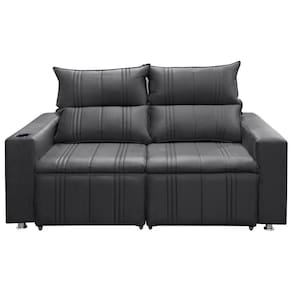 Sofá 2 Lugares Retrátil E Reclinável Madri 1,80m - Suede Chumbo