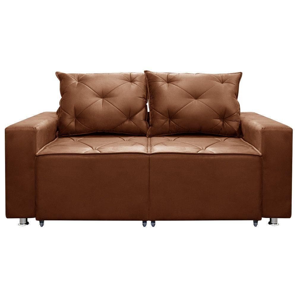 Sofá 2 Lugares Retrátil E Reclinável Bariloche 1.60cm C/ Molas - Veludo Terracota