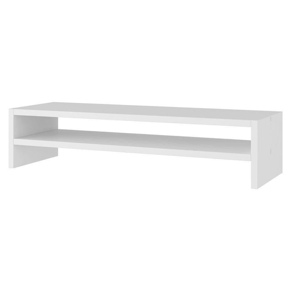 Base Suporte Stand Para Monitor Setup Soft Elevado 65X15Cm Em 100% Mdf Branco - Abmaza