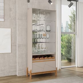 Cristaleira Bari 02 Portas 01 Gaveta Off White Cedro Casa D