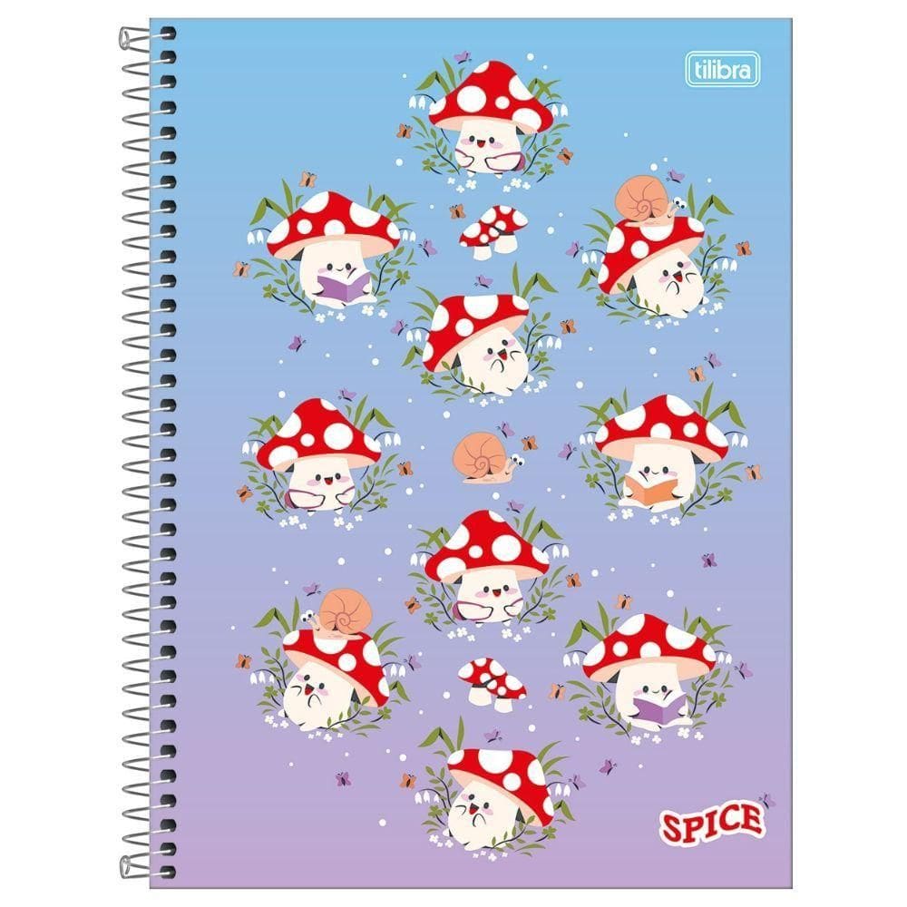 Caderno Espiral Capa Dura Spice Feminino 80 Folhas 1 Matéria Tilibra Estampa 3