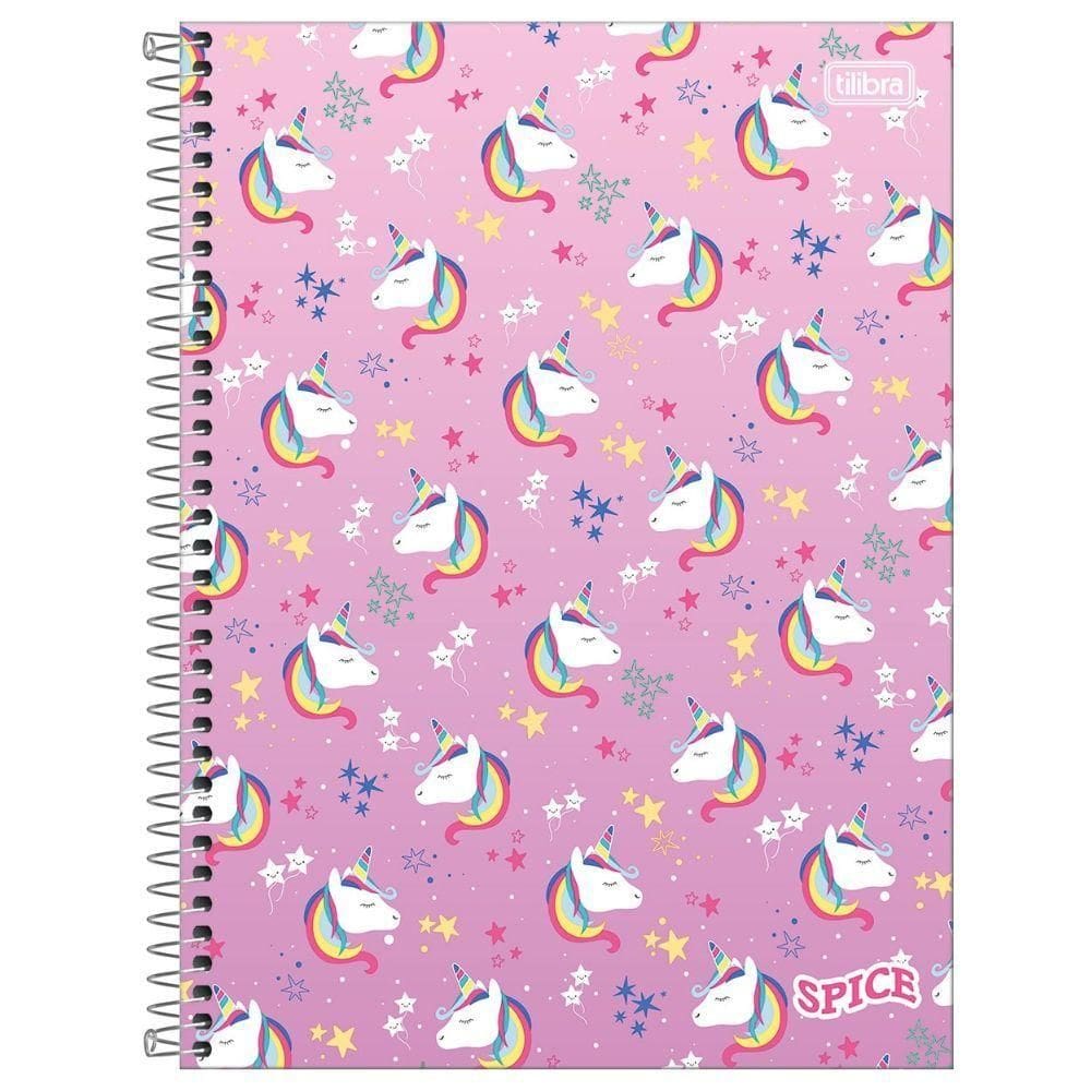 Caderno Espiral Capa Dura Spice Feminino 80 Folhas 1 Matéria Tilibra Estampa 1