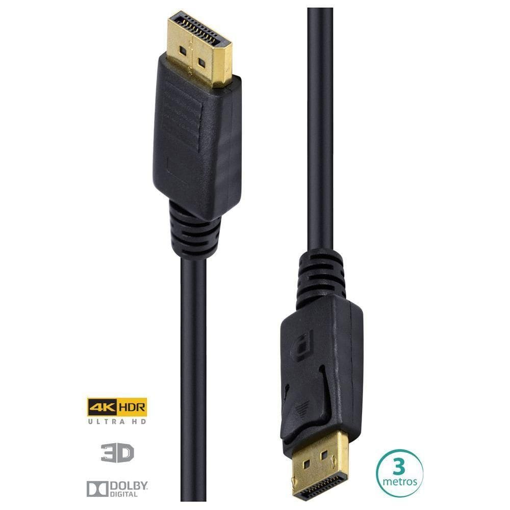 Cabo Displayport 1.3V Ultra Hd 60Hz 3 Metros - Dp13-3