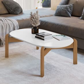 Mesa de Centro Oblonga Lizz Branco CedroCasa D